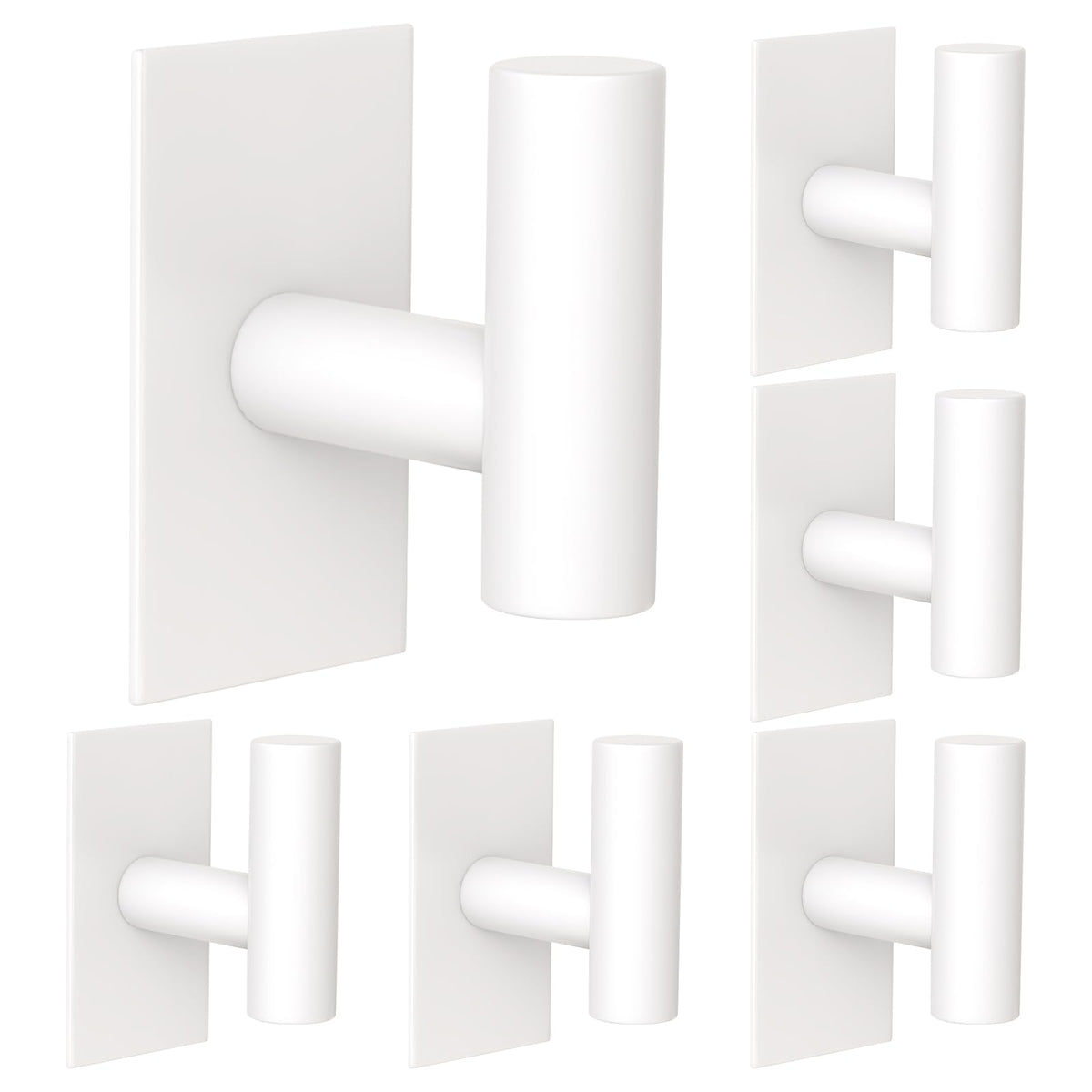 VAEHOLD Wall Towel Hooks, Heavy Duty Sticky Holder Waterproof Towel Hooks for Hanging Coat, Clothes, Closet Hook Wall Mount for Kitchen (Silver, 4 Pack)