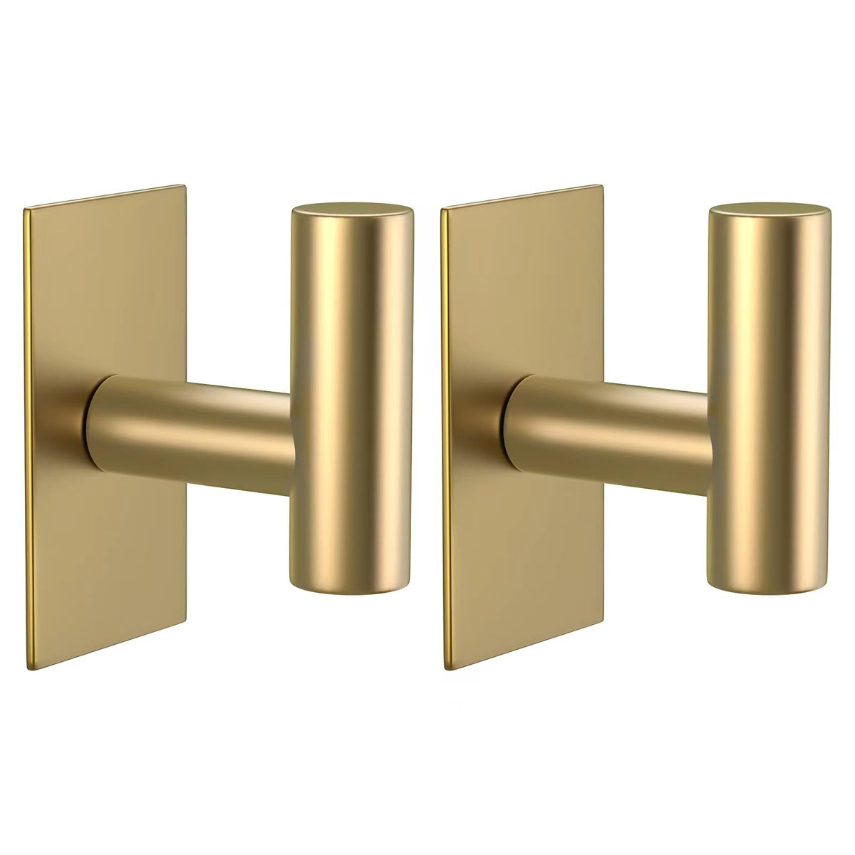 VAEHOLD Wall Towel Hooks, Heavy Duty Sticky Holder Waterproof Towel Hooks for Hanging Coat, Clothes, Closet Hook Wall Mount for Kitchen (Gold, 4 Pack)