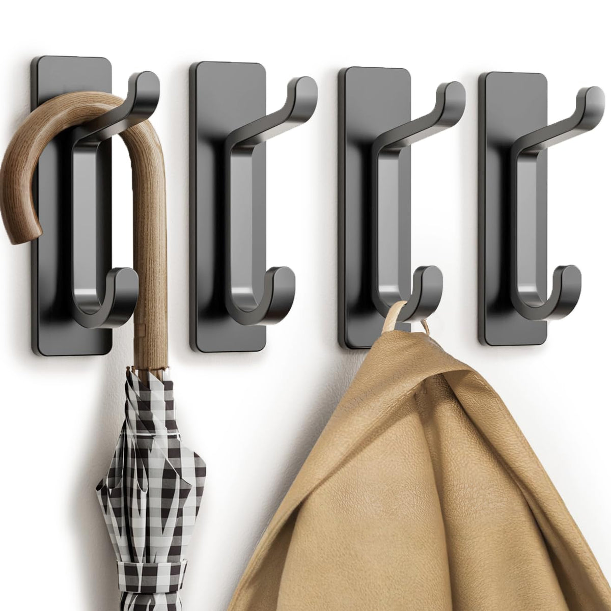 pickpiff 13LB Strong Stick-on Hooks for Coat & Towel, Pink 4 Pack