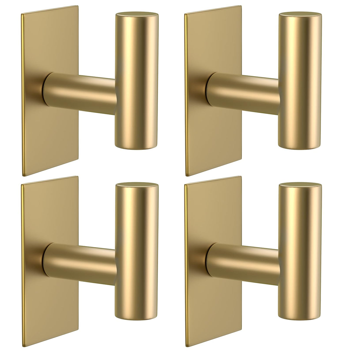 VAEHOLD Wall Towel Hooks, Heavy Duty Sticky Holder Waterproof Towel Hooks for Hanging Coat, Clothes, Closet Hook Wall Mount for Kitchen (Silver, 4 Pack)