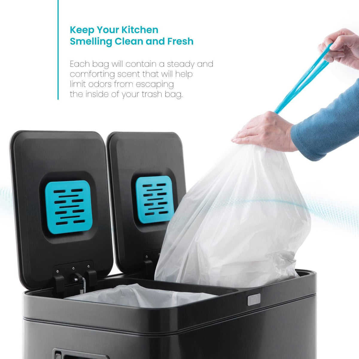 Home Zone Living 8 Gallon Kitchen Trash Bags with Drawstring Handles