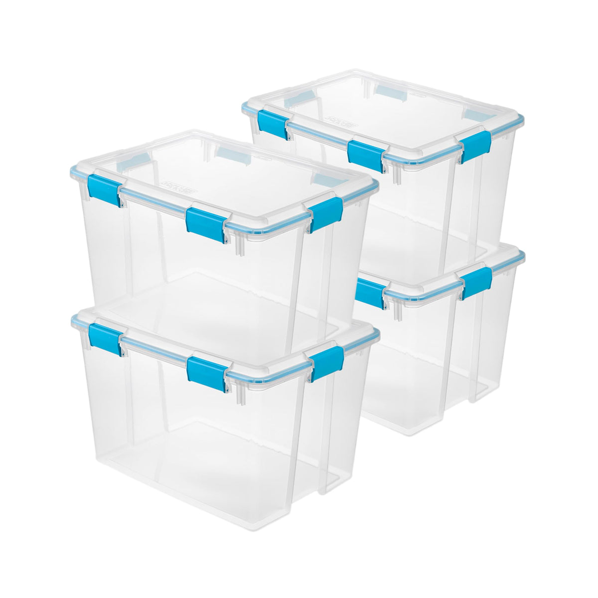 Sterilite Gasket Storage Box with Lids for Home & Office, 32 Quart, 4-Pack