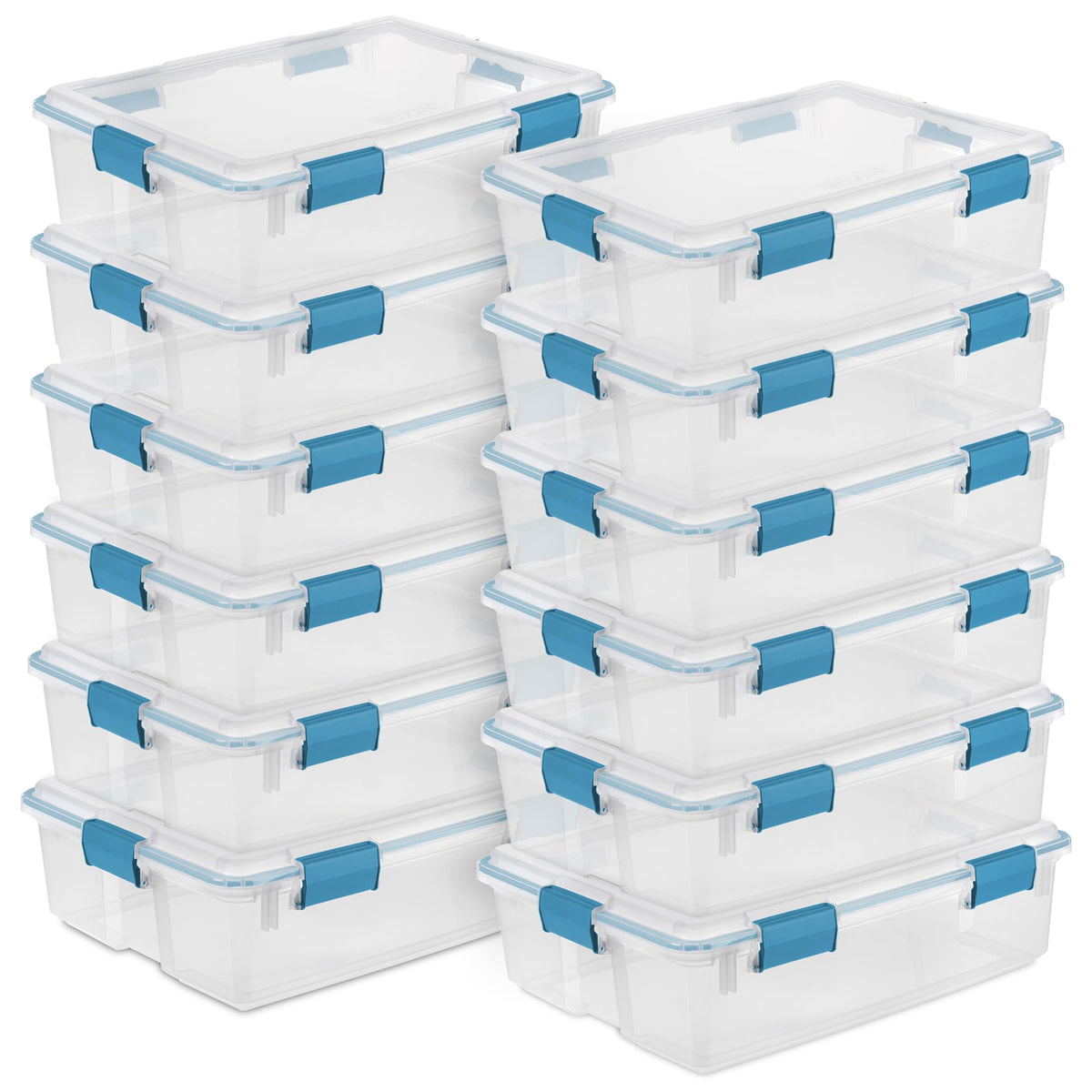 Sterilite Gasket Storage Box with Lids for Home & Office, 32 Quart, 4-Pack
