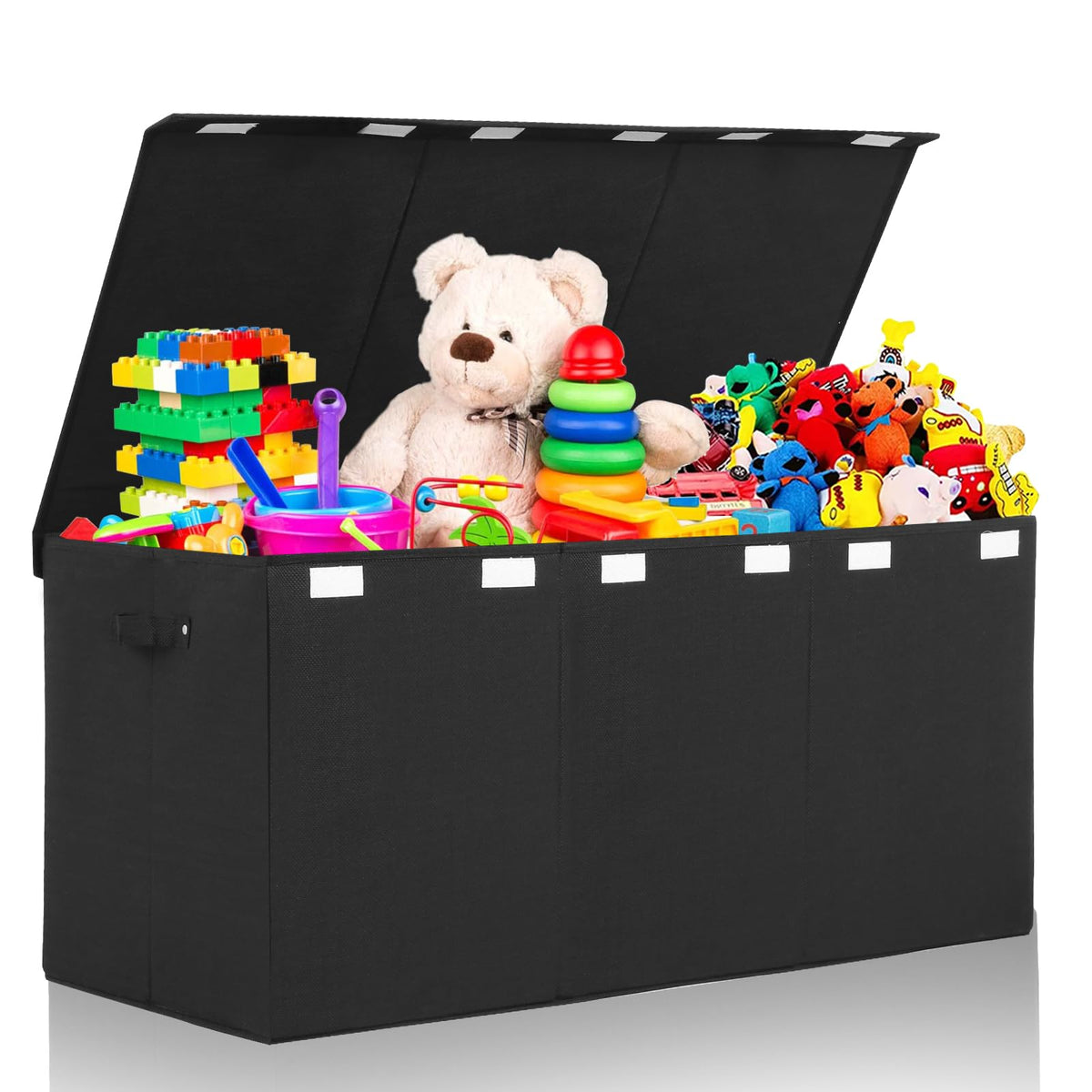 Large Toy Box Storage with Lid, Collapsible Sturdy Toy Chest Storage Bin