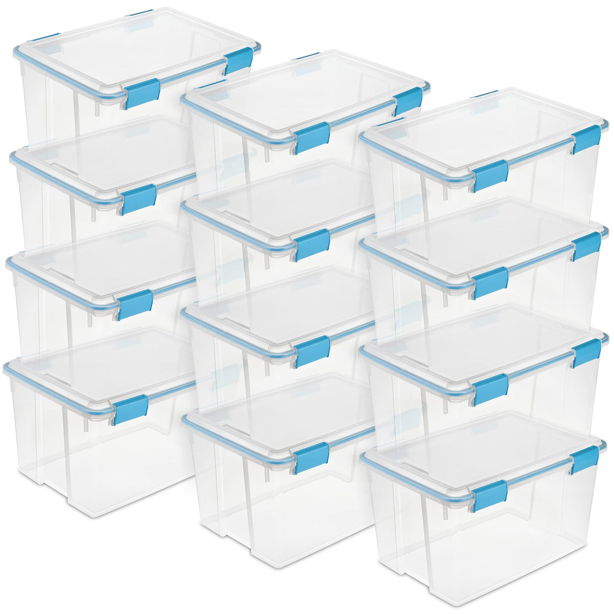 Sterilite Gasket Storage Box with Lids for Home & Office, 32 Quart, 4-Pack