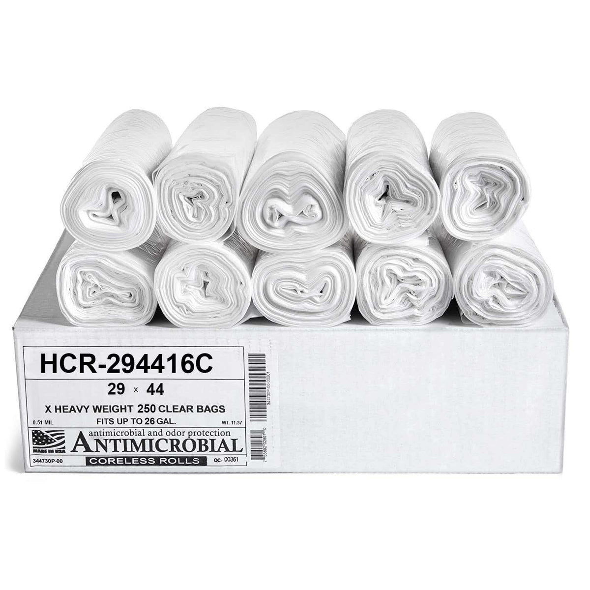 Aluf Plastics 60 Gal Black Trash Bags, 22 Micron (EQ.), 38" x 60" (150 Pk)