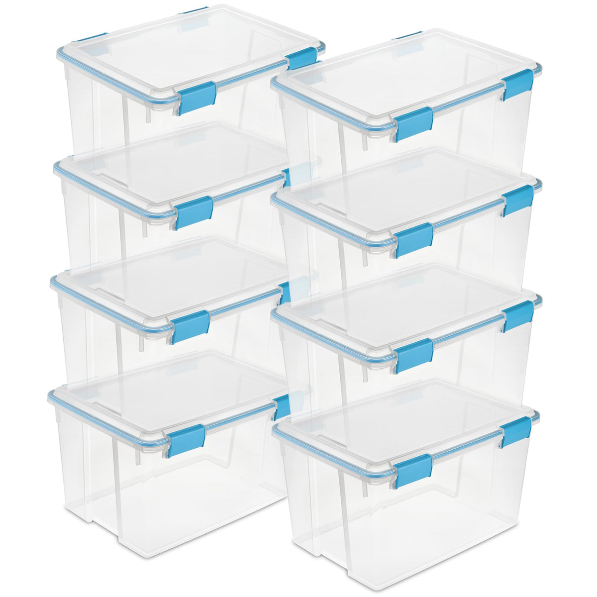 Sterilite Gasket Storage Box with Lids for Home & Office, 32 Quart, 4-Pack