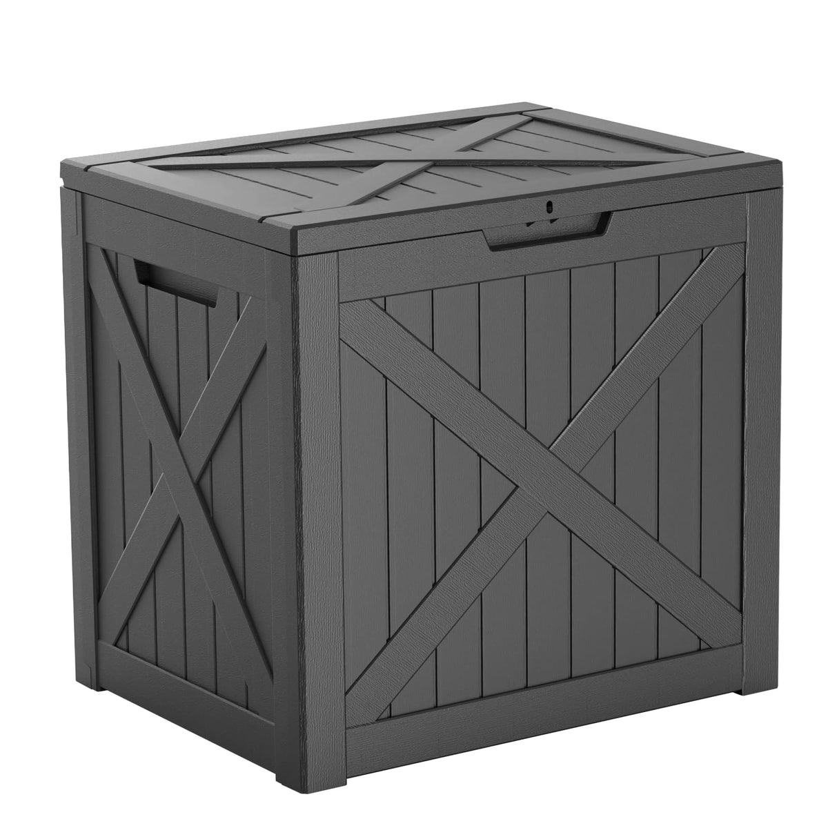 36 Gallon Outdoor Deck Box, Lockable Waterproof Outdoor Storage Boxes For Garden Tools,Indoor Cushions,Accessories Outside Storage Resin Weatherproof Container(Black)