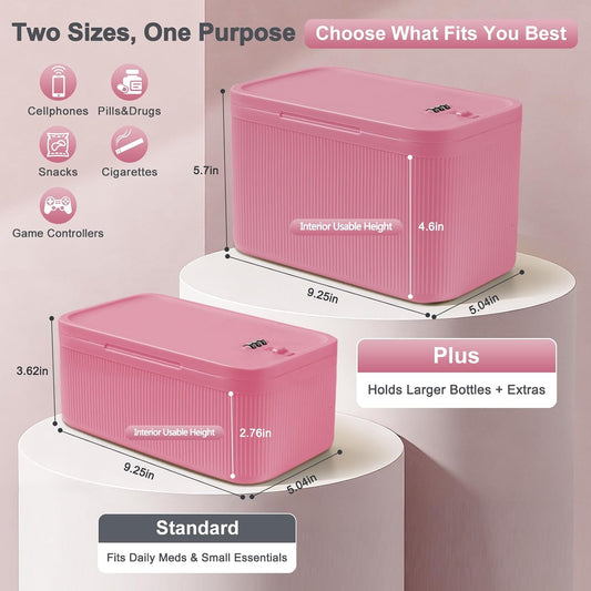 Upgraded Taller Lock Box for Medication, Phone Jail & Snacks – Large Lockable Storage Box with 3-Digit Combination Lock, Food-Safe BPA-Free Plastic– Medicine Lock Box for Home, Fridge, Travel