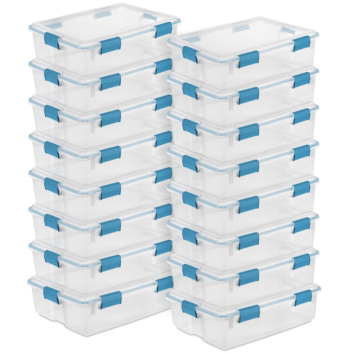 Sterilite Gasket Storage Box with Lids for Home & Office, 32 Quart, 4-Pack