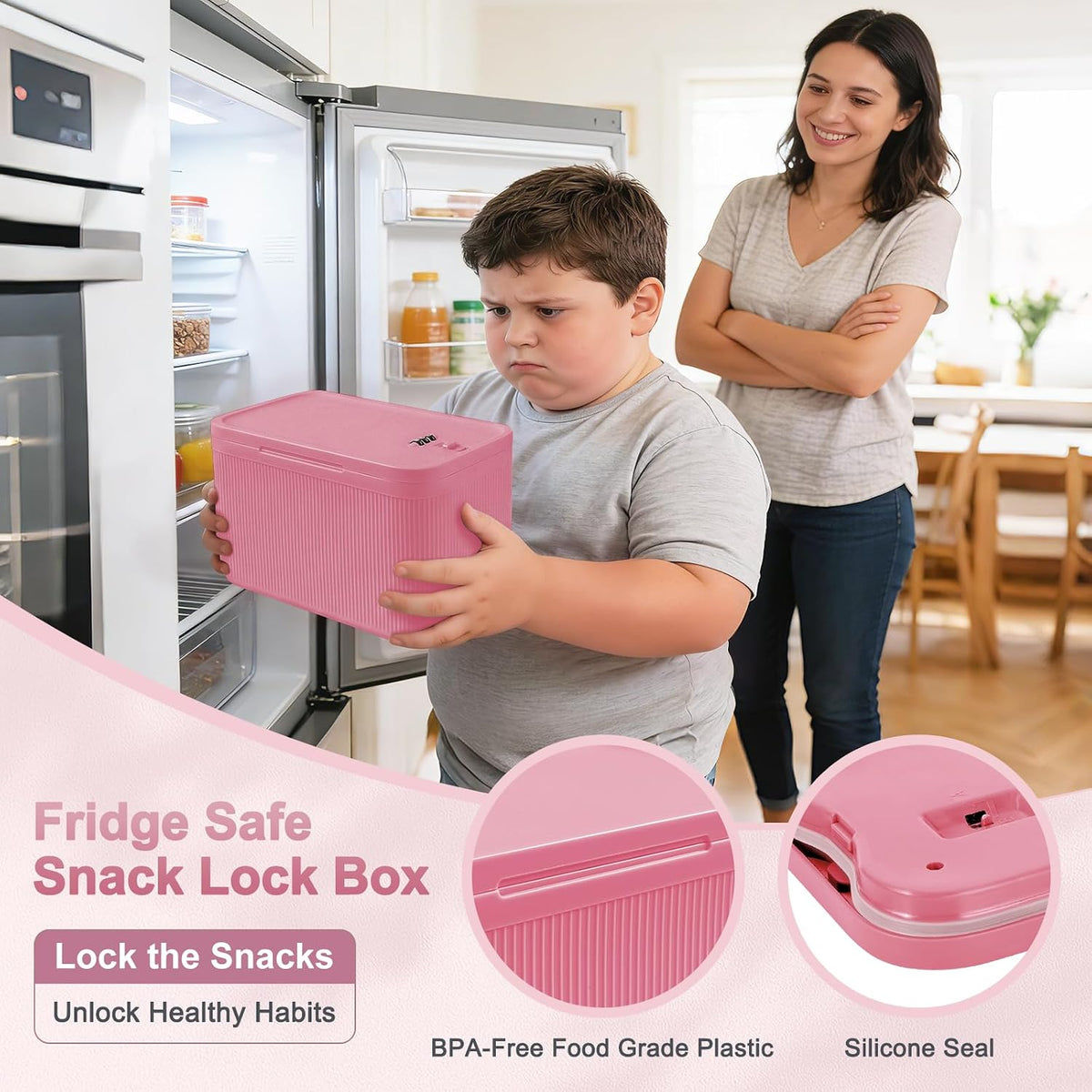 Upgraded Taller Lock Box for Medication, Phone Jail & Snacks – Large Lockable Storage Box with 3-Digit Combination Lock, Food-Safe BPA-Free Plastic– Medicine Lock Box for Home, Fridge, Travel