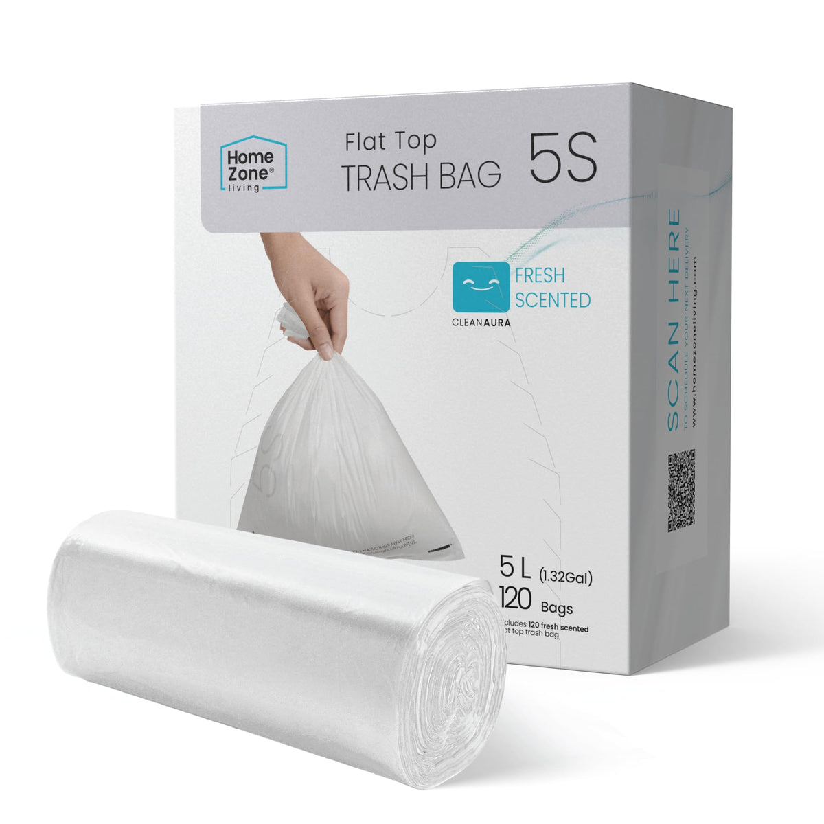 Home Zone Living 8 Gallon Kitchen Trash Bags with Drawstring Handles