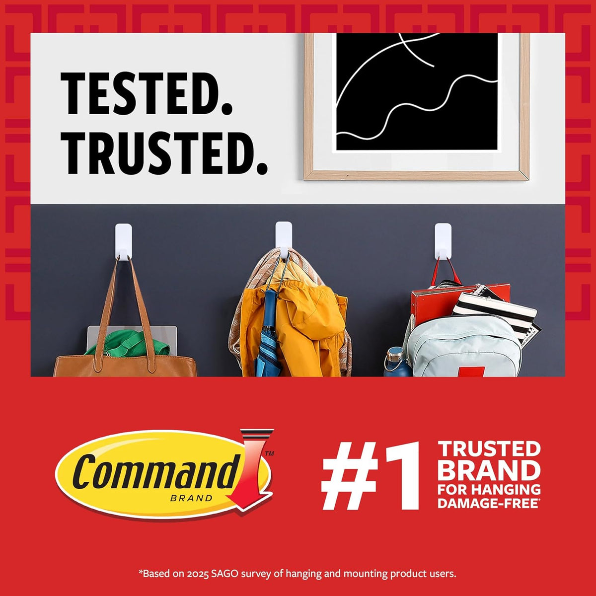 Command Small White Wire Hooks, 28 Hooks, 32 Strips