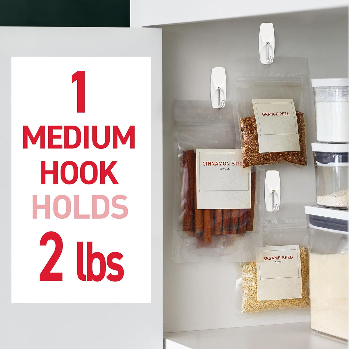 Command Medium Wire Toggle Hooks, 35 Hooks and 40 Strips, Damage-Free Hanging Wall Hook with Adhesive Strips, No Tools Great for Hanging, Organization and Storage, Holds up to 2 lb