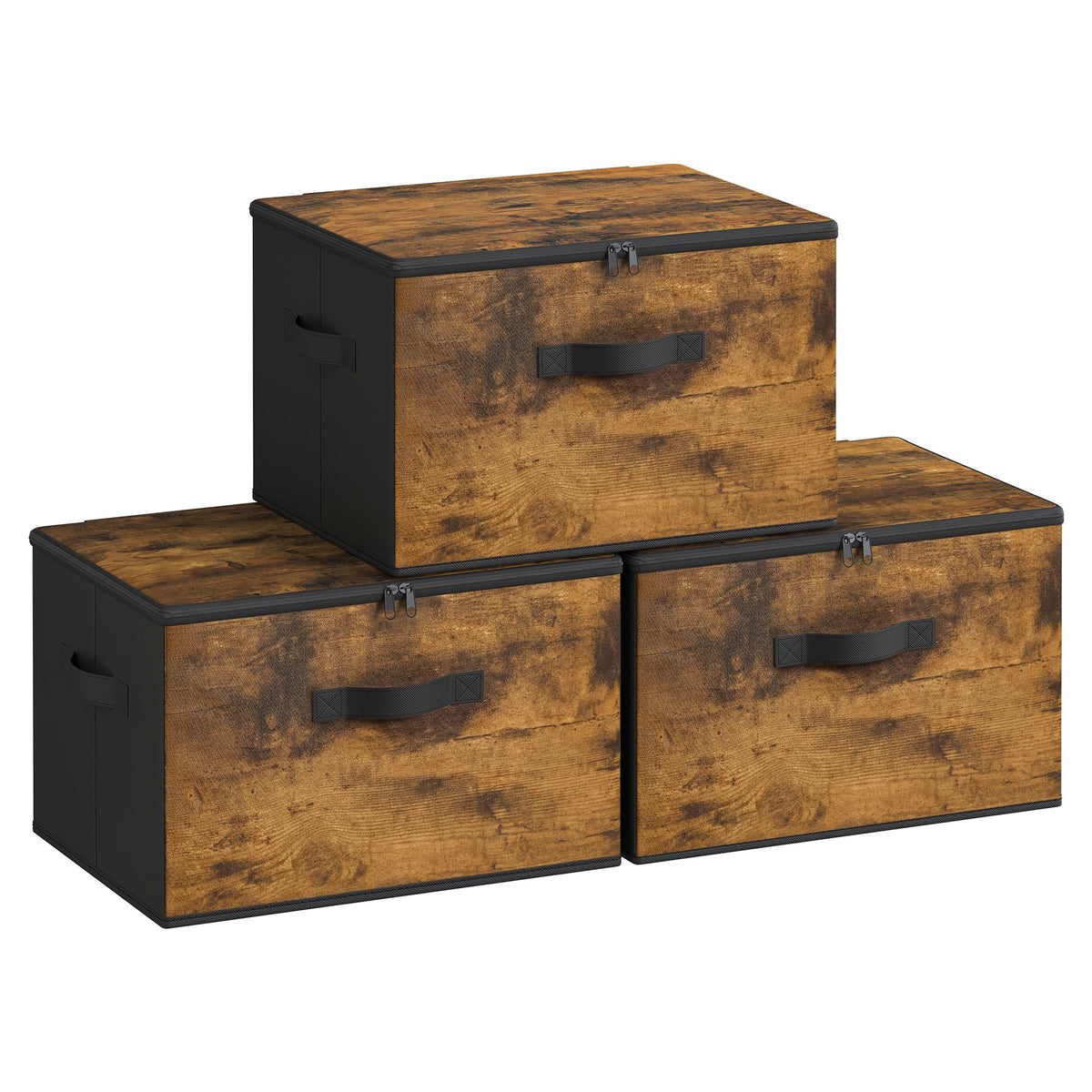 SONGMICS Set of 3 Storage Bins with Zipper Lids, 31 Quart Storage Boxes