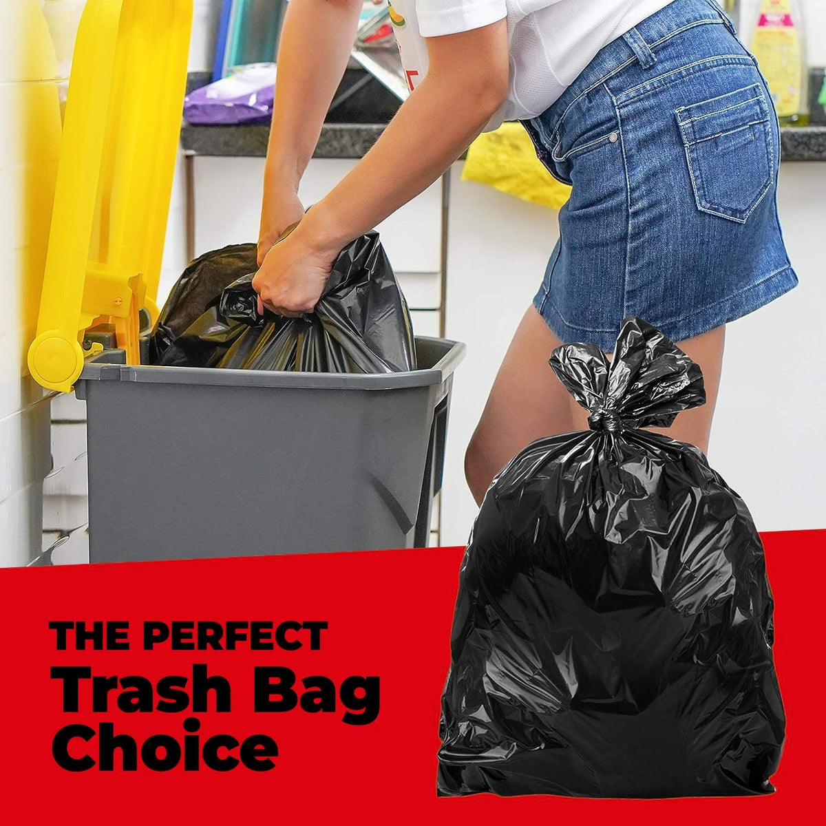 ToughBag 55-60 Gallon Contractor Trash Bags, 150 Count, Black