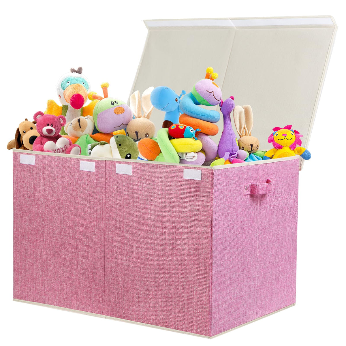 Large Toy Box Storage with Lid, Collapsible Sturdy Toy Chest Storage Bin