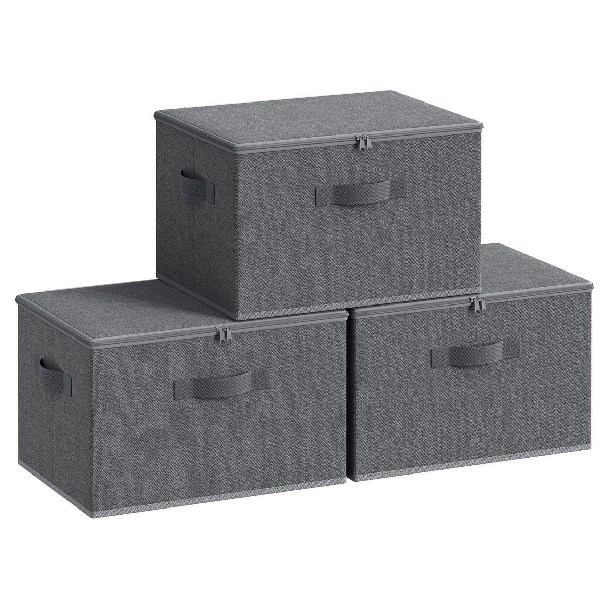 SONGMICS Set of 3 Storage Bins with Zipper Lids, 31 Quart Storage Boxes