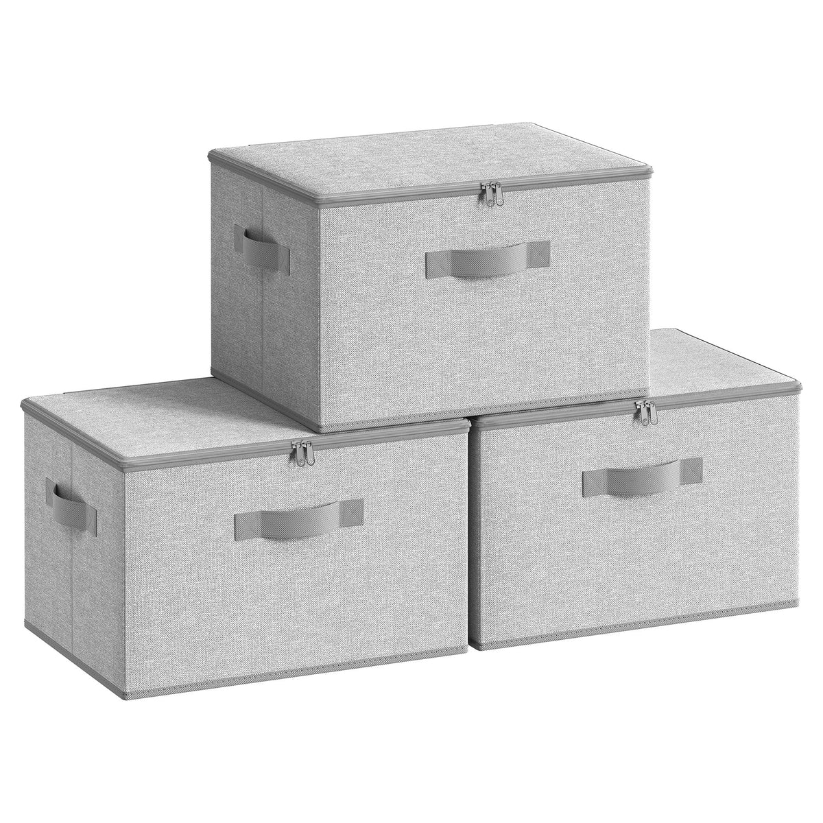SONGMICS Set of 3 Storage Bins with Zipper Lids, 31 Quart Storage Boxes