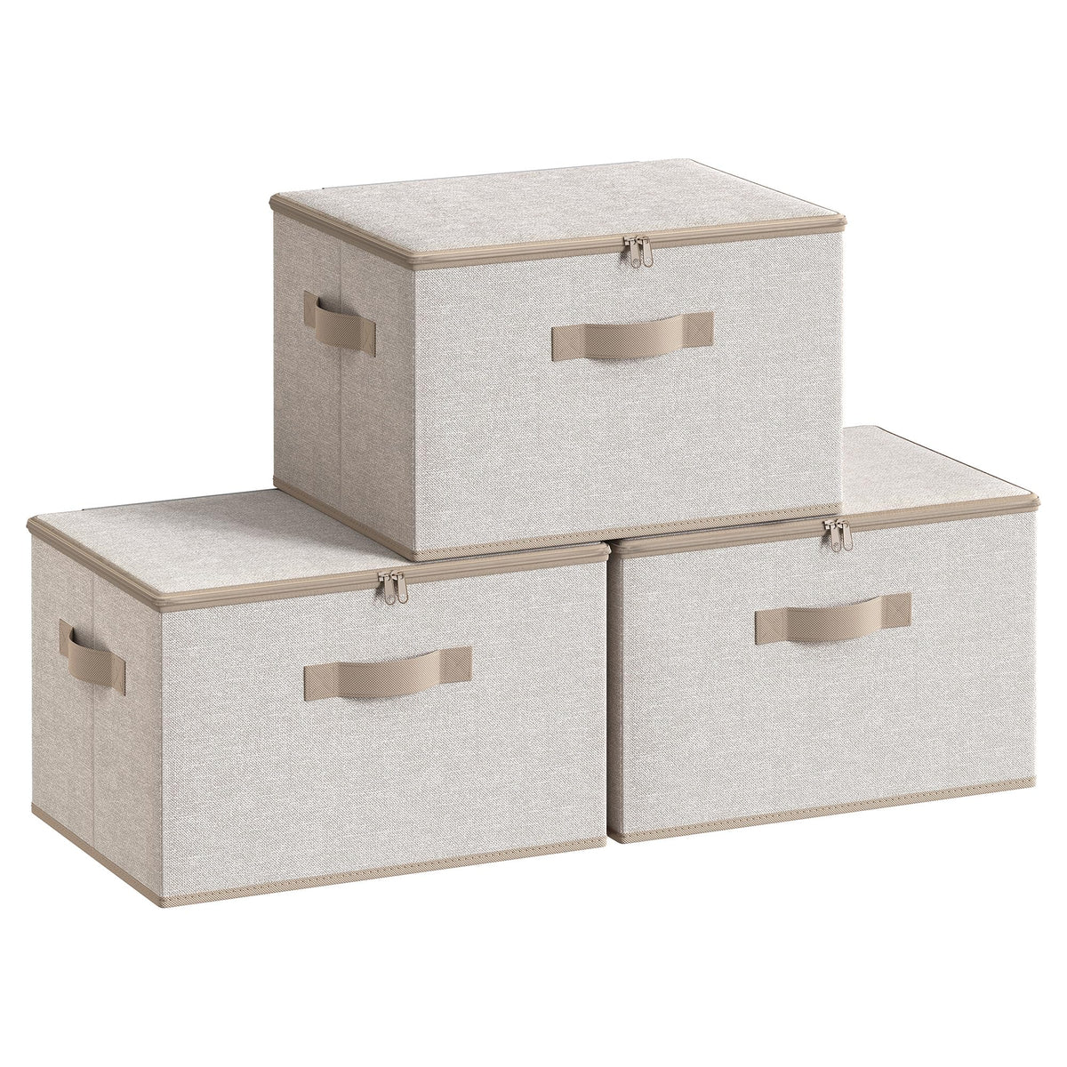 SONGMICS Set of 3 Storage Bins with Zipper Lids, 31 Quart Storage Boxes