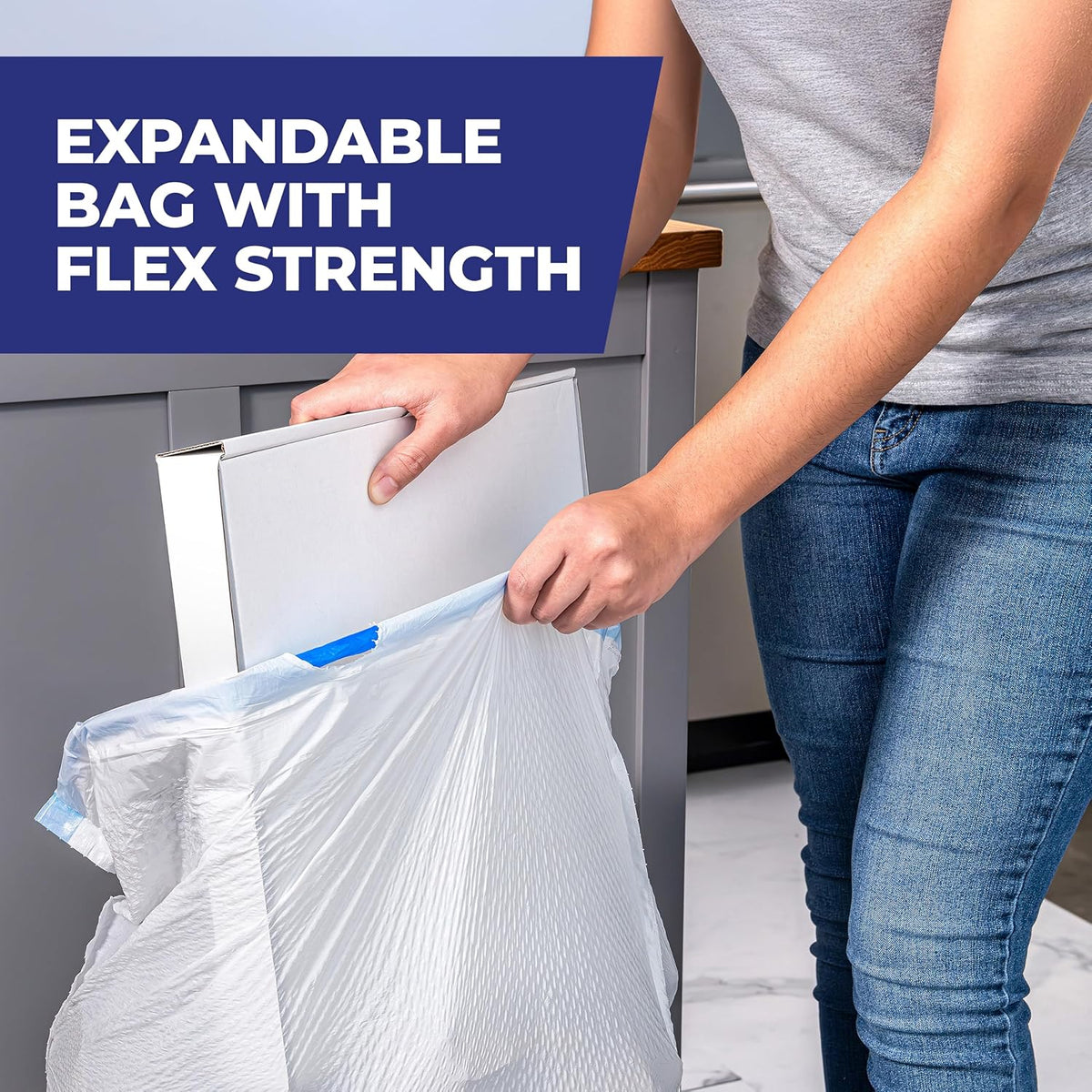 Hefty Ultra Strong 13 Gal Kitchen Trash Bags, White, Fabuloso Lemon, 80ct