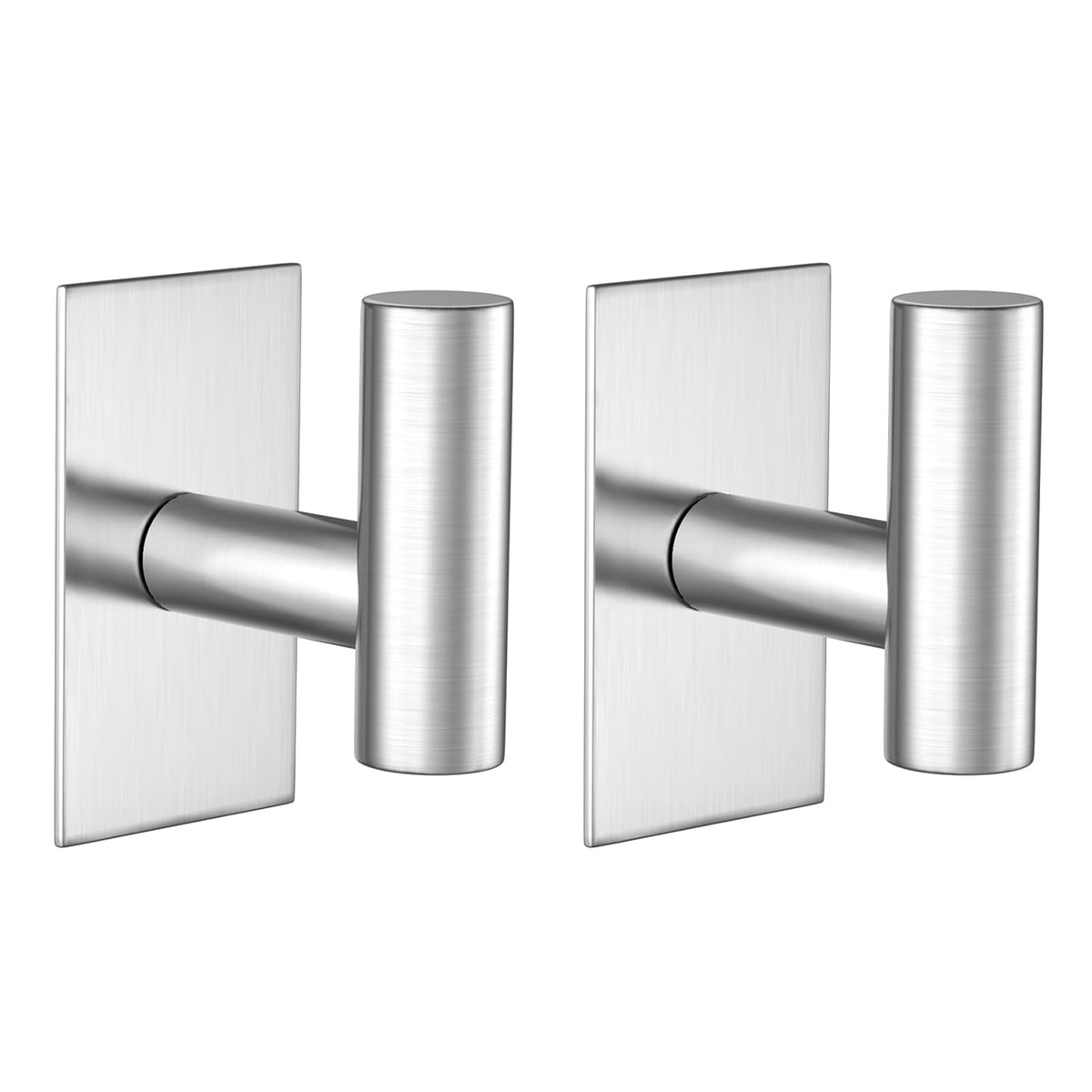 VAEHOLD Wall Towel Hooks, Heavy Duty Sticky Holder Waterproof Towel Hooks for Hanging Coat, Clothes, Closet Hook Wall Mount for Kitchen (Silver, 4 Pack)