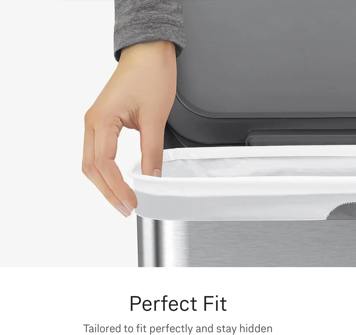 simplehuman Code R 100 Count Custom Fit Liners, Drawstring Kitchen Trash Bags, One-by-One Mess-Free Dispense, Extra Thick & Double Seamed, 50% PCR Plastic, 9-10 Liter / 2.6 Gallon, White