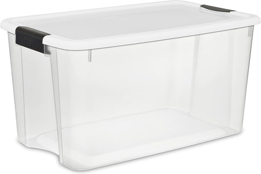 Sterilite Ultra Latch Box with Lids for Home and Office, 70 Quart, 4-Pack