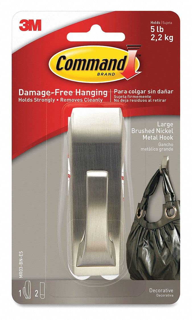 Command Large Modern Reflections Metal Hook, 5 lb, Oil Rubbed Bronze