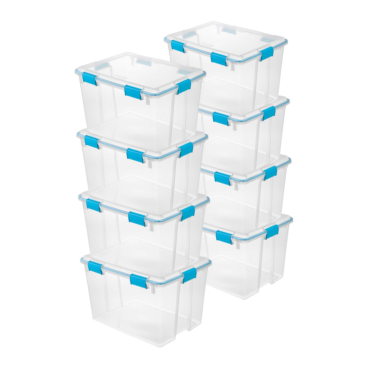 Sterilite Gasket Storage Box with Lids for Home & Office, 32 Quart, 4-Pack