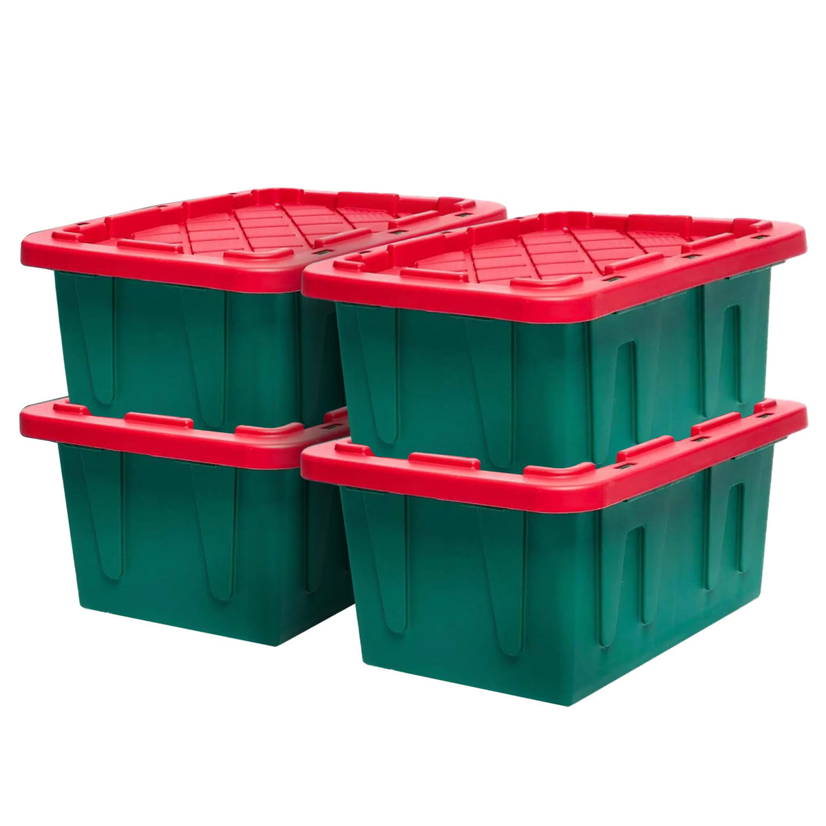 HOMZ Durabilt Plastic Storage Bins with Lids, 15 Gal, Black/Yellow, 2 Pack