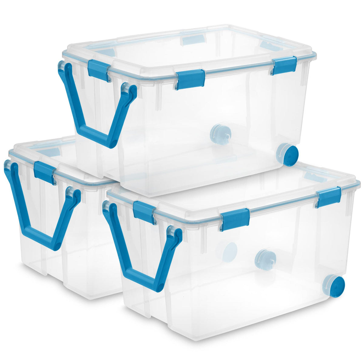 Sterilite Gasket Storage Box with Lids for Home & Office, 32 Quart, 4-Pack