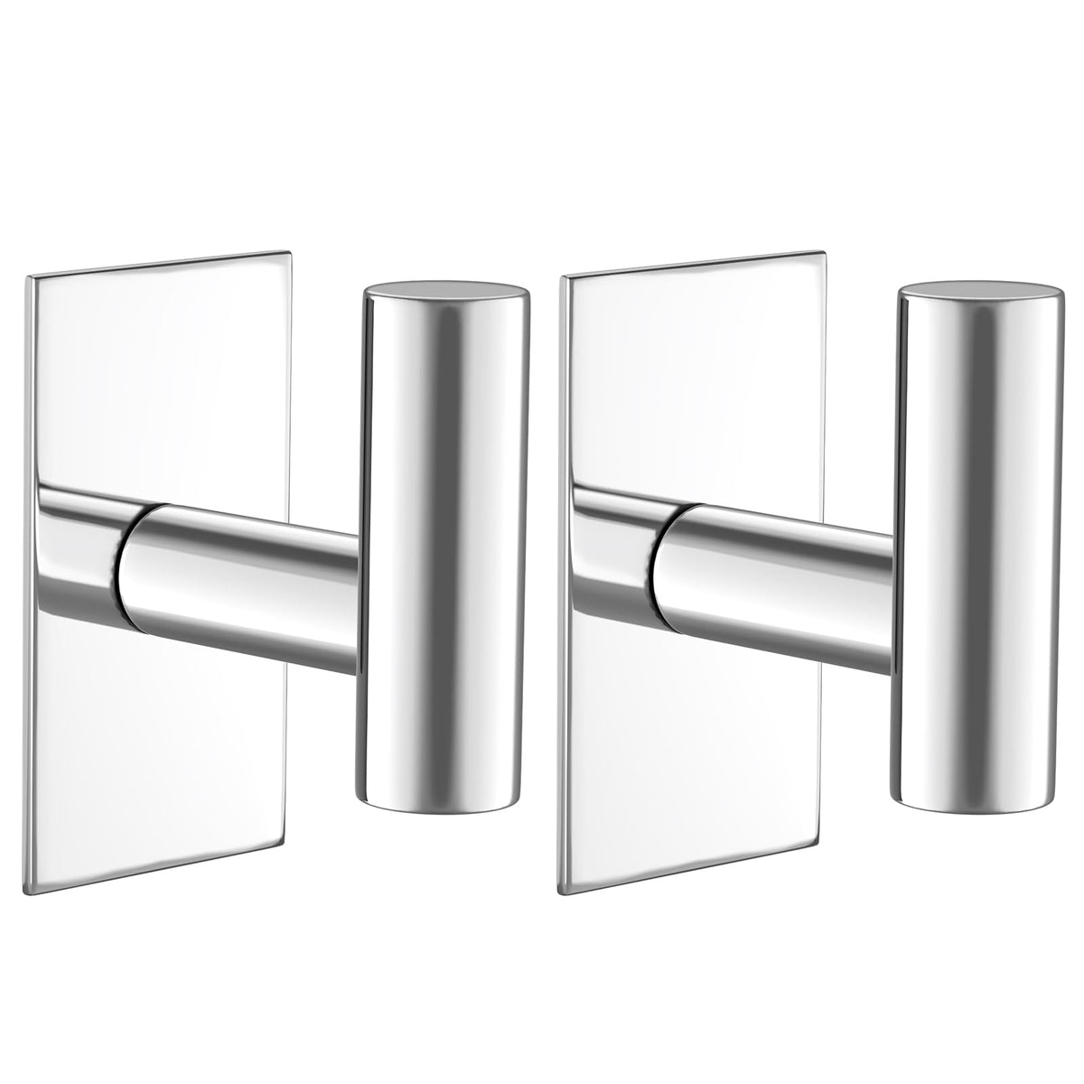 VAEHOLD Wall Towel Hooks, Heavy Duty Sticky Holder Waterproof Towel Hooks for Hanging Coat, Clothes, Closet Hook Wall Mount for Kitchen (Black, 2 Pack)