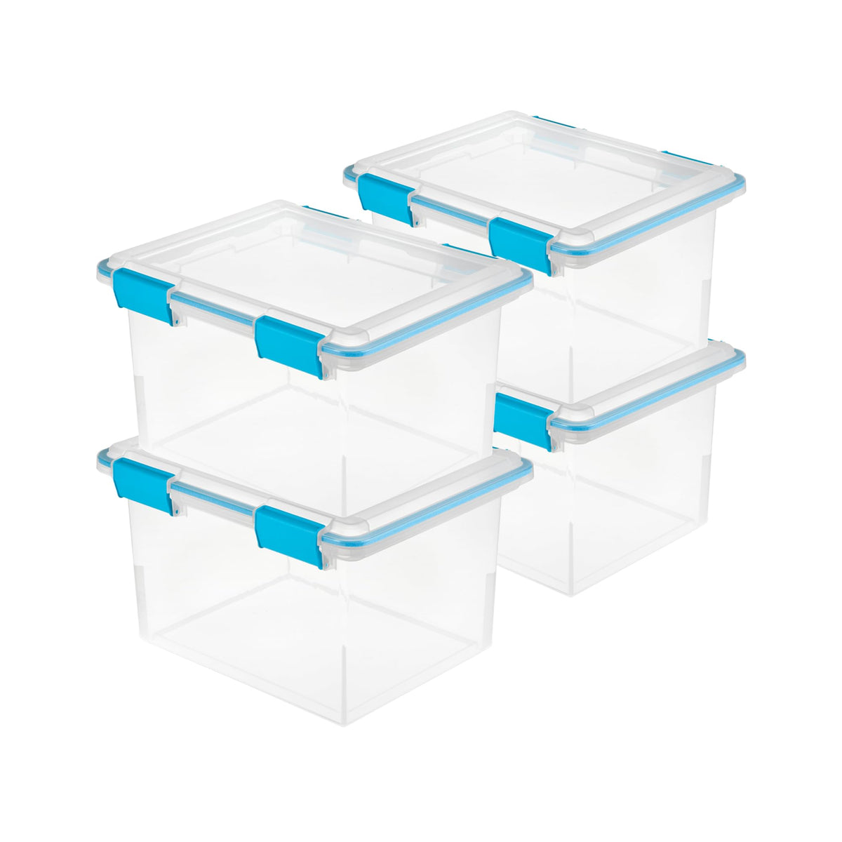Sterilite Gasket Storage Box with Lids for Home & Office, 32 Quart, 4-Pack