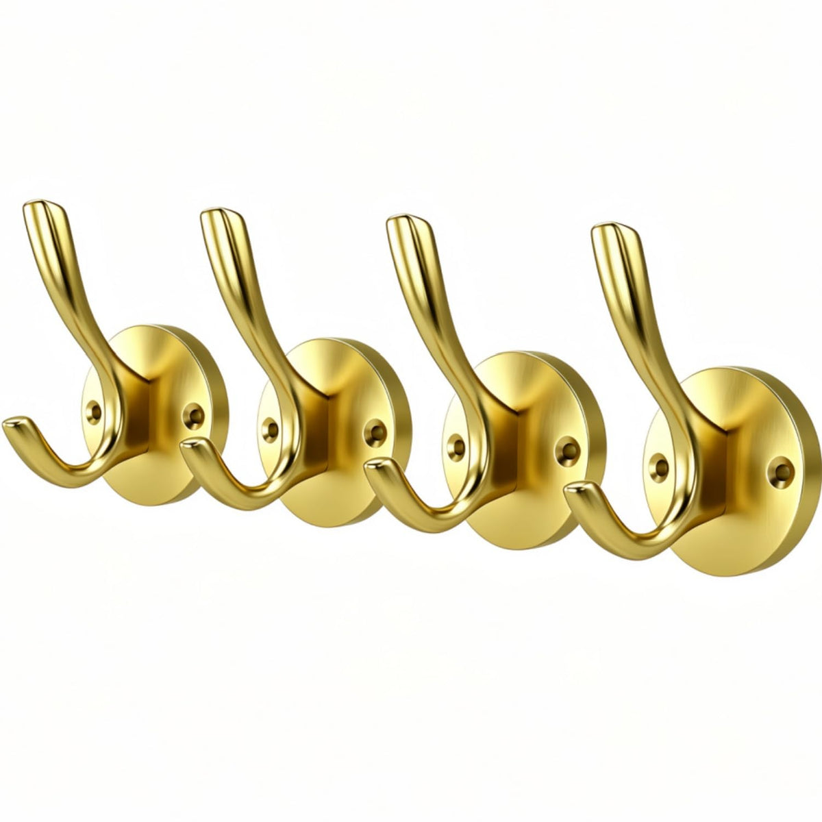 Towel Hooks for Bathrooms Silver Wall Hooks 2 Pack Brushed Nickel Coat Hooks Heavy Duty Towel Wall Hooks for Coats Robes Hats Bath Entryway Cubicle Kitchen Screw in Brushed Nickel Towel Hooks