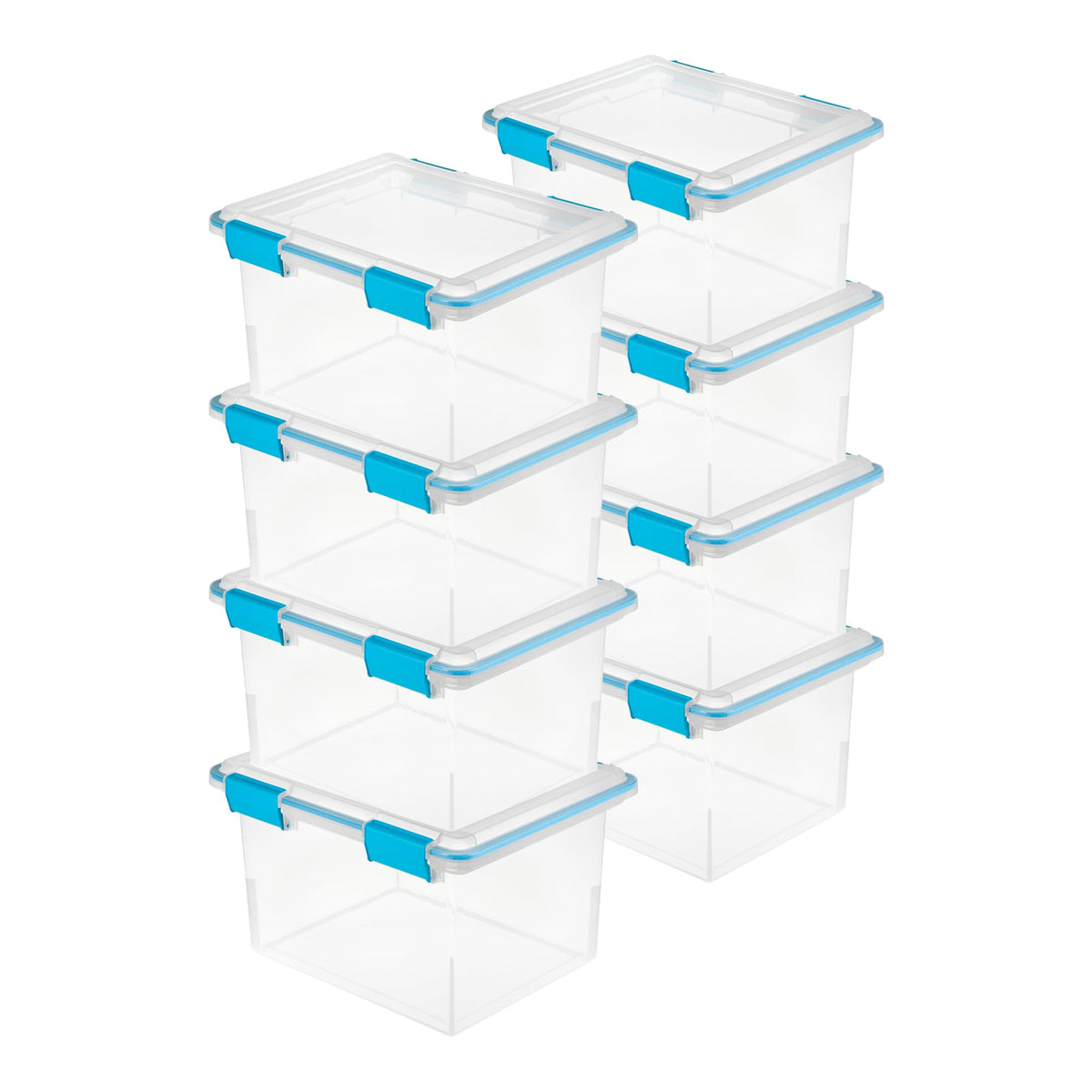 Sterilite Gasket Storage Box with Lids for Home & Office, 32 Quart, 4-Pack
