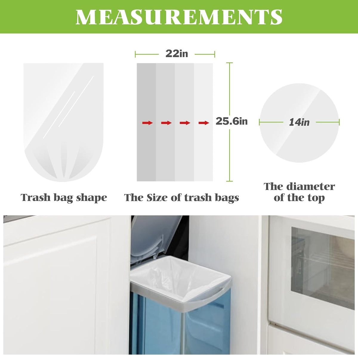 Teivio Medium Clear Trash Bags 8 Gallon 330 Count Kitchen Garbage Bags
