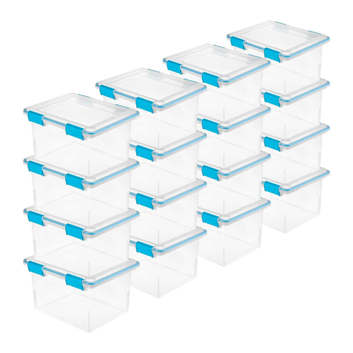 Sterilite Gasket Storage Box with Lids for Home & Office, 32 Quart, 4-Pack