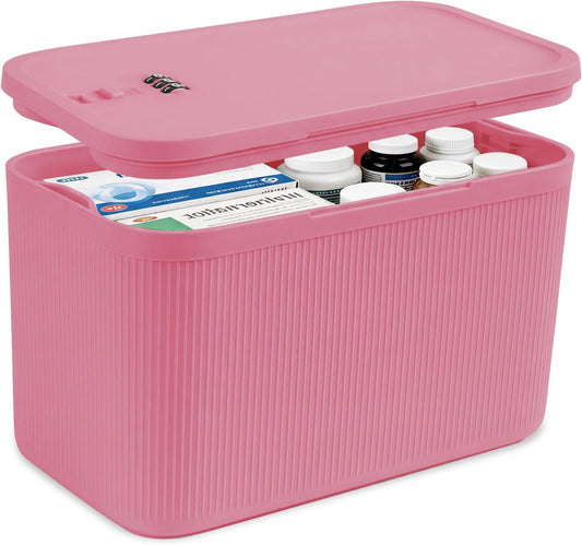 Upgraded Taller Lock Box for Medication, Phone Jail & Snacks – Large Lockable Storage Box with 3-Digit Combination Lock, Food-Safe BPA-Free Plastic– Medicine Lock Box for Home, Fridge, Travel