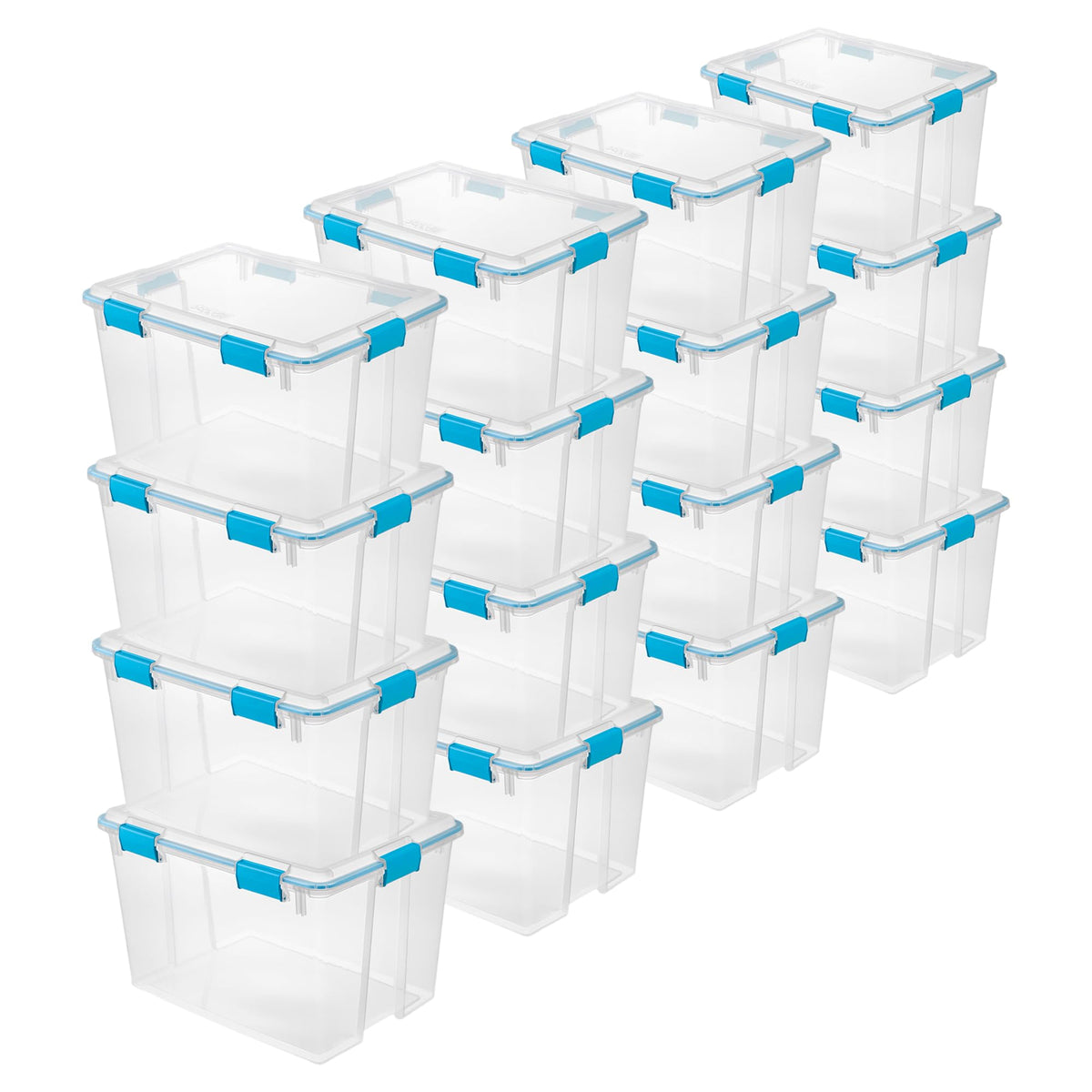 Sterilite Gasket Storage Box with Lids for Home & Office, 32 Quart, 4-Pack