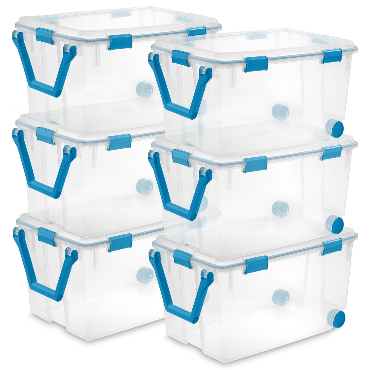 Sterilite Gasket Storage Box with Lids for Home & Office, 32 Quart, 4-Pack