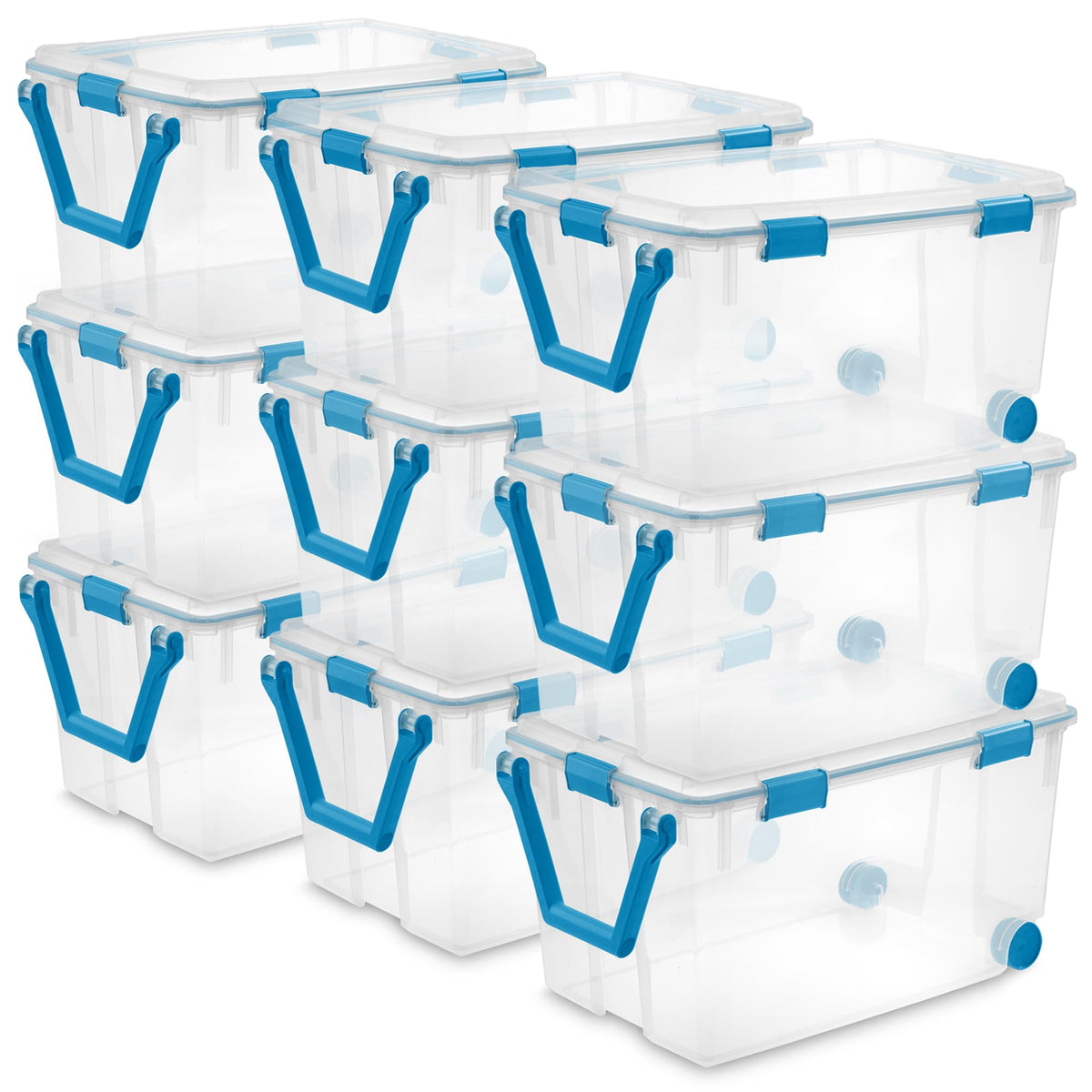 Sterilite Gasket Storage Box with Lids for Home & Office, 32 Quart, 4-Pack