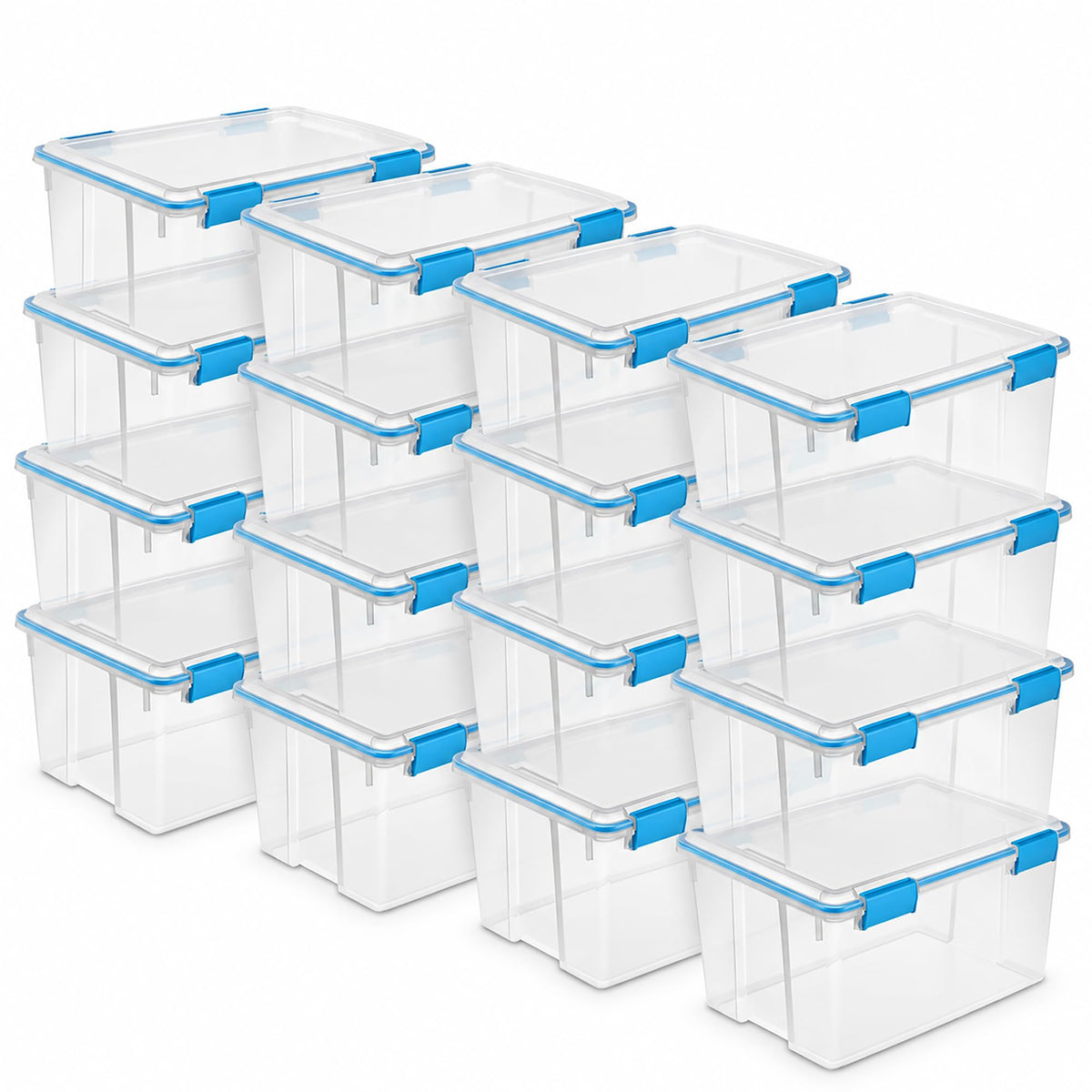 Sterilite Gasket Storage Box with Lids for Home & Office, 32 Quart, 4-Pack