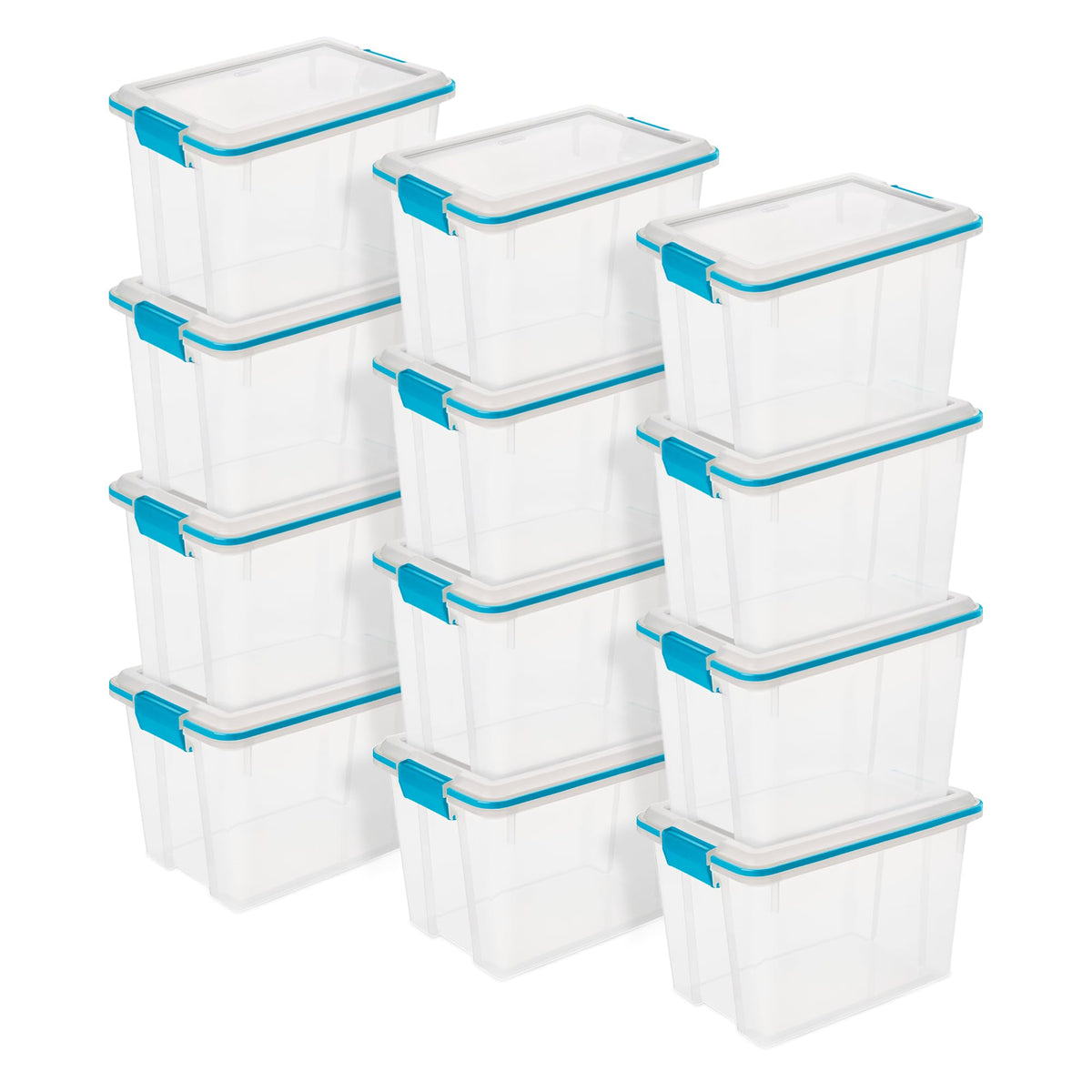 Sterilite Gasket Storage Box with Lids for Home & Office, 32 Quart, 4-Pack