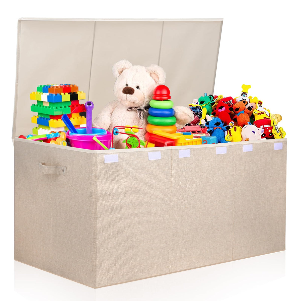 Large Toy Box Storage with Lid, Collapsible Sturdy Toy Chest Storage Bin