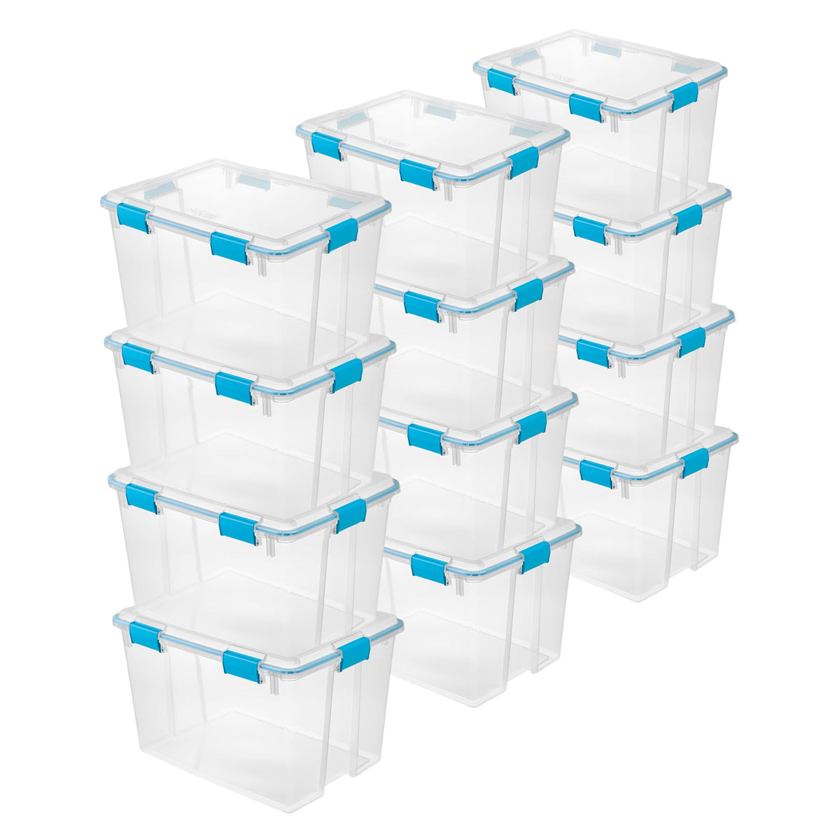 Sterilite Gasket Storage Box with Lids for Home & Office, 32 Quart, 4-Pack