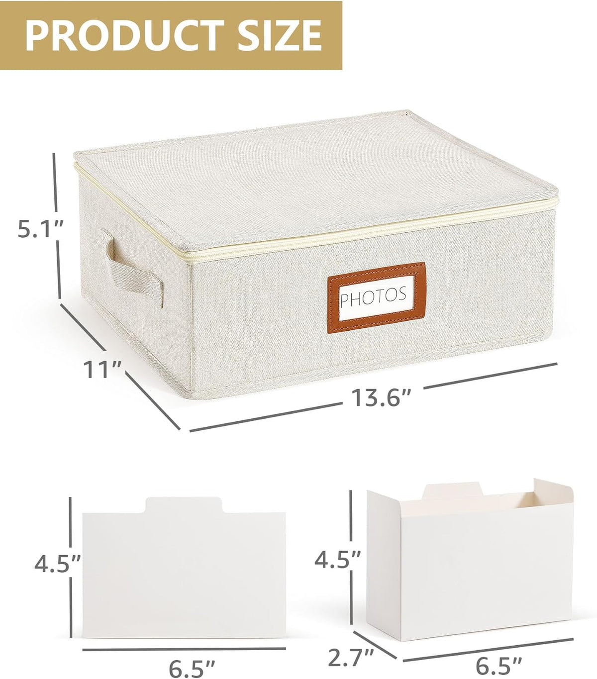HULISEN Photo Storage Box, Photo Organizer for 2000 4x6 Pictures, Beige