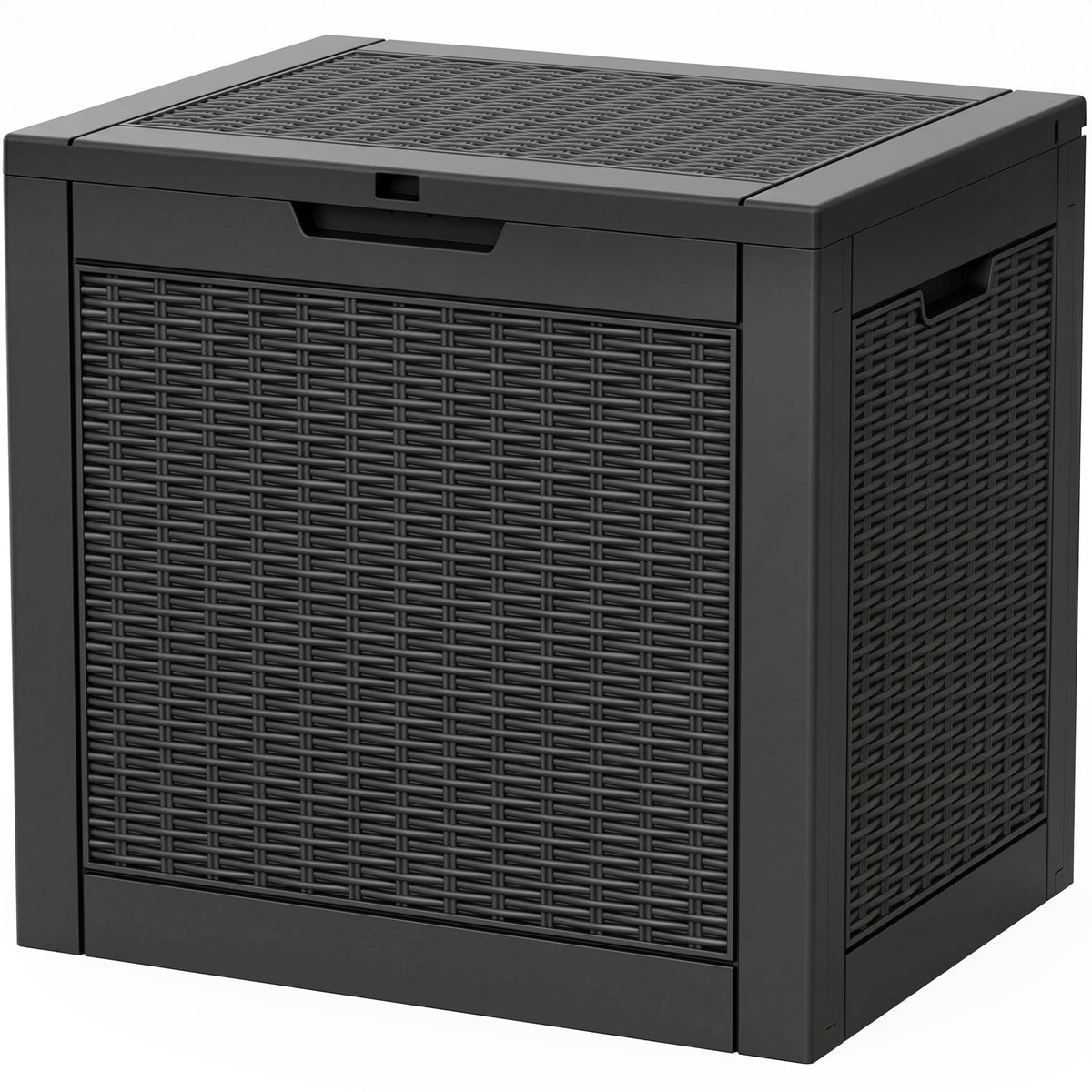 Outdoor Storage Box, 170 Gal Waterproof Resin Deck Box w/Support Rod