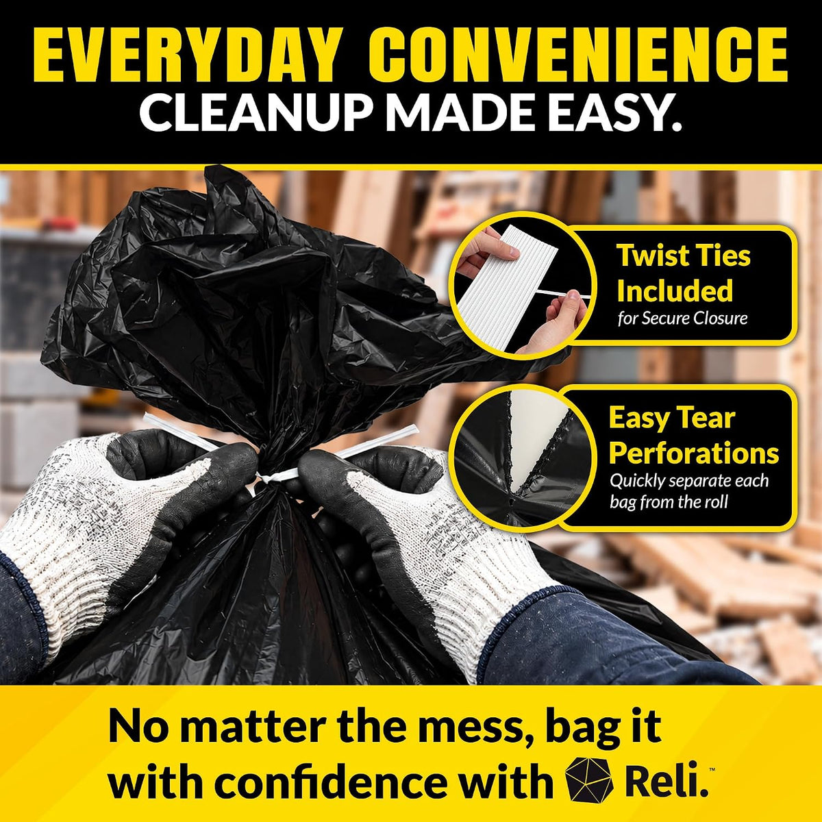 Reli. Contractor Garbage Bags 55 Gallon