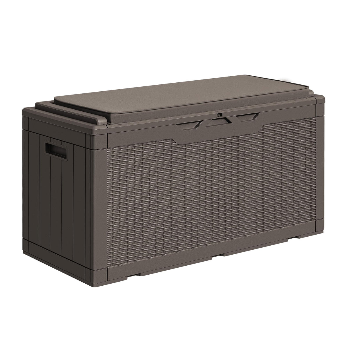 Greesum Outdoor Storage Box 82 Gallon Storage Bin with Lid for Patio Furniture, Garden Tools, Pool Supplies, Waterproof and UV Resistant, Lockable, Black